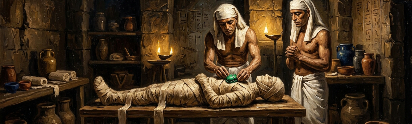 Why did embalmers carefully preserve human hearts inside mummies instead of jars?