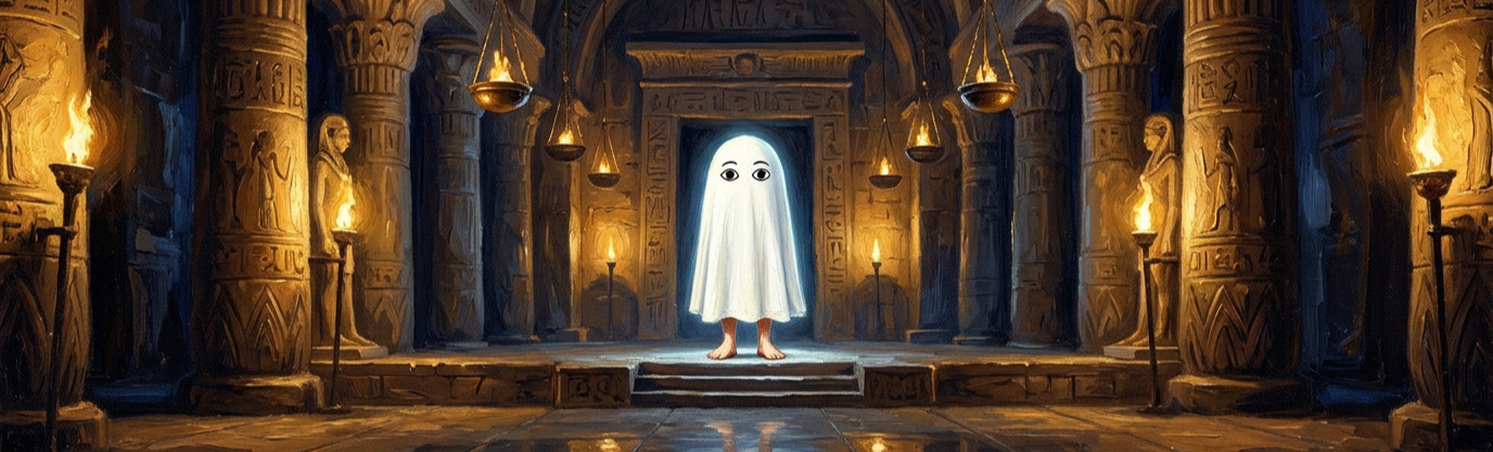 Which minor underworld deity looks comically identical to a modern sheet ghost?