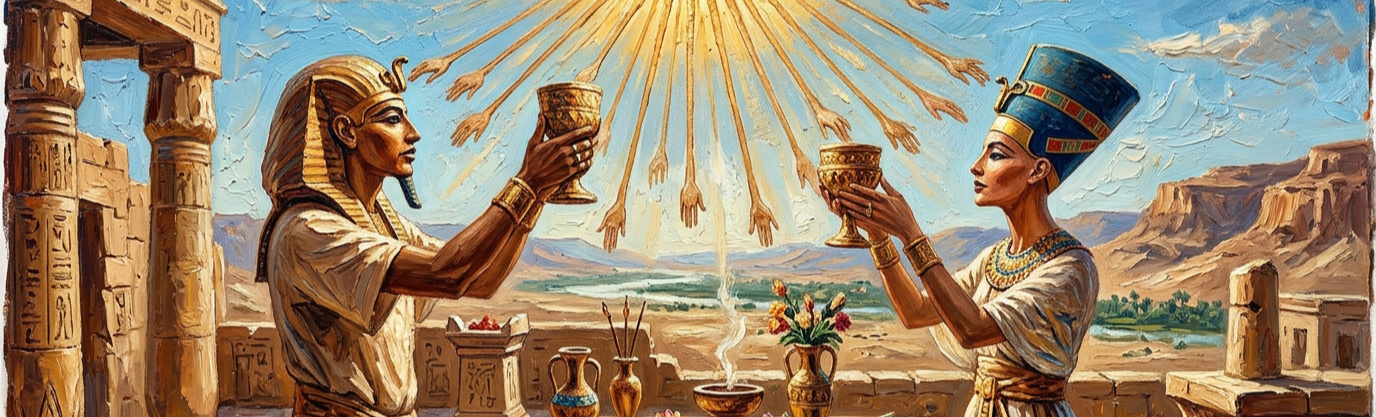 Why did pharaoh Akhenaten outlaw traditional gods like Amun across ancient Egypt?