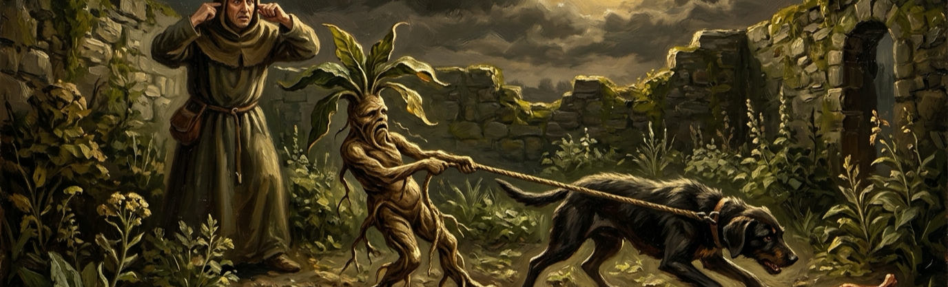Why did medieval herbalists tie hungry dogs to deadly mandrake roots?
