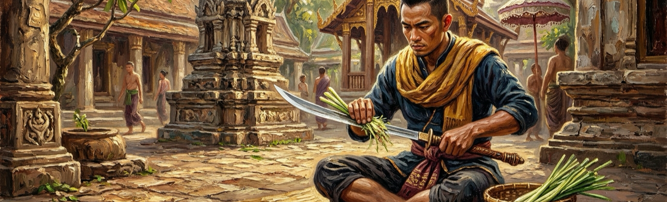 How did ancient Southeast Asian warriors use stalks of aromatic lemongrass before battle?
