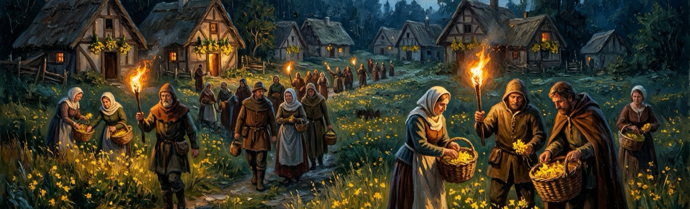 On which pagan festival day was St. John's Wort traditionally gathered to repel demons?