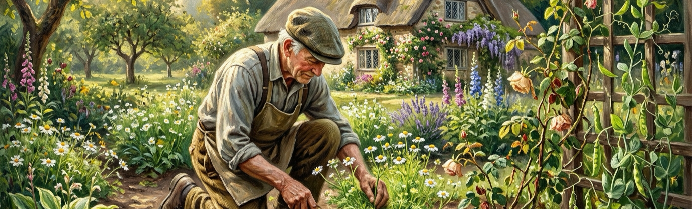 Why did traditional English cottage gardeners affectionately nickname chamomile the plant doctor?