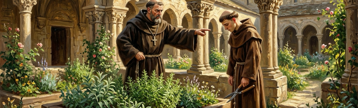 Why was the culinary herb savory strictly forbidden in medieval European monastery gardens?