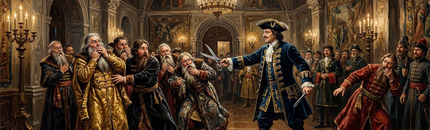 What did Russian nobles have to carry in their pocket to avoid being shaved by police in 1698?