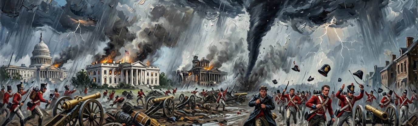 What drove the British army out of Washington, D.C. the day after they burned the White House?