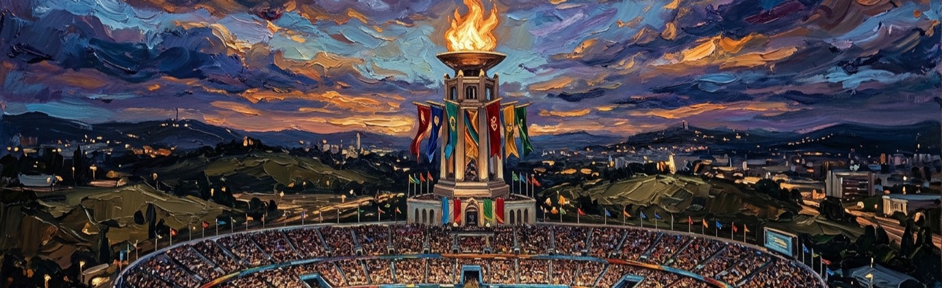 How many interlocking rings appear on the official Olympic flag?