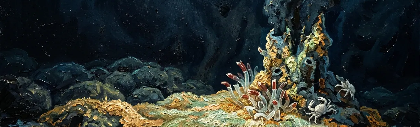 What microscopic organisms form the very base of life at hydrothermal vents?