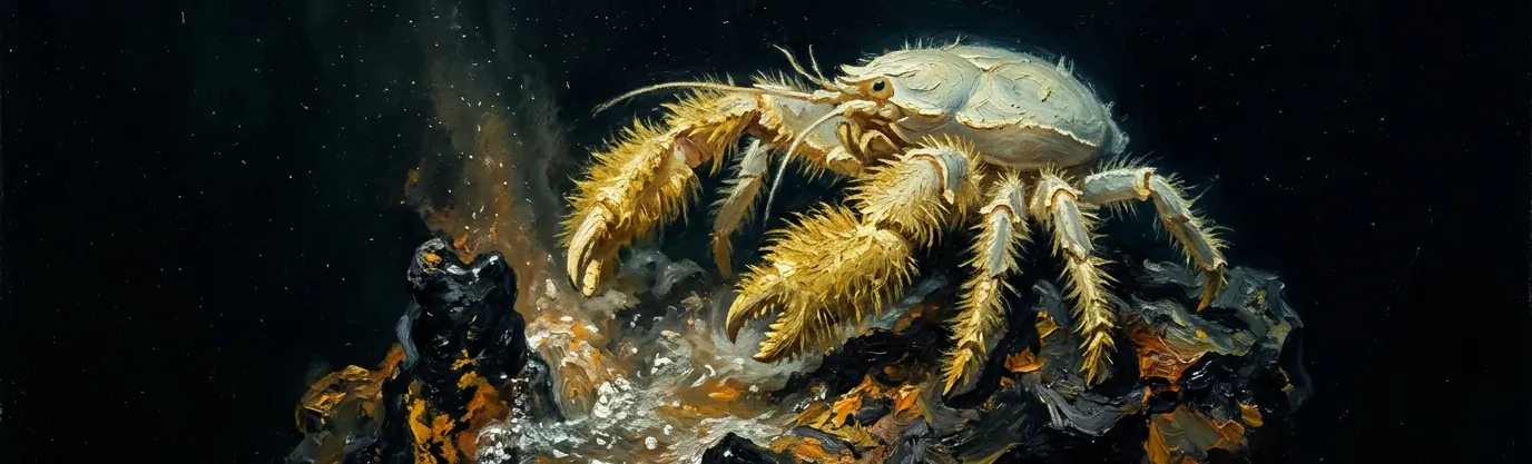 What peculiar habit earned the deep-sea hydrothermal crab the name 'Yeti crab'?