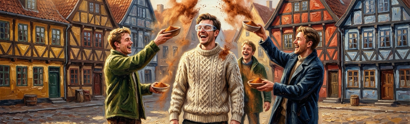 What kitchen spice rains on single 25-year-olds throughout Denmark?