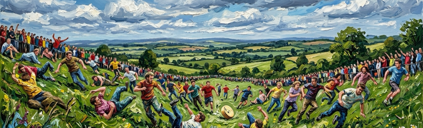 What breakfast staple do English daredevils chase down an insanely steep hill?