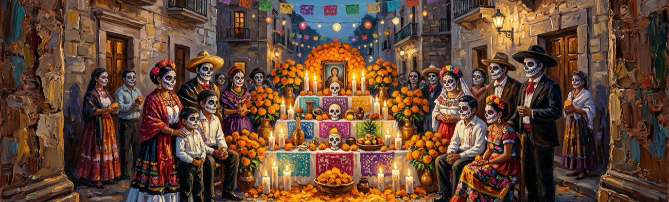 Which flower festival fills Mexico City streets with bright orange cempasúchil petals?