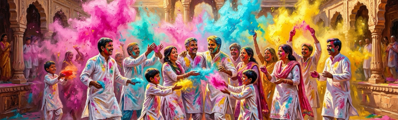 What colorful powdery weapon fills Indian streets during the spring festival of Holi?