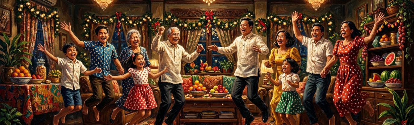 How do Filipino children celebrate New Year's Eve to become much taller?