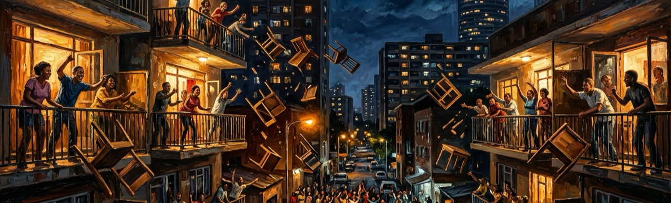 Why do South African revelers toss old couches out high-rise windows on New Year's?
