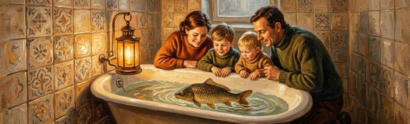 Where do Czech families keep their Christmas dinner swim-ready days beforehand?