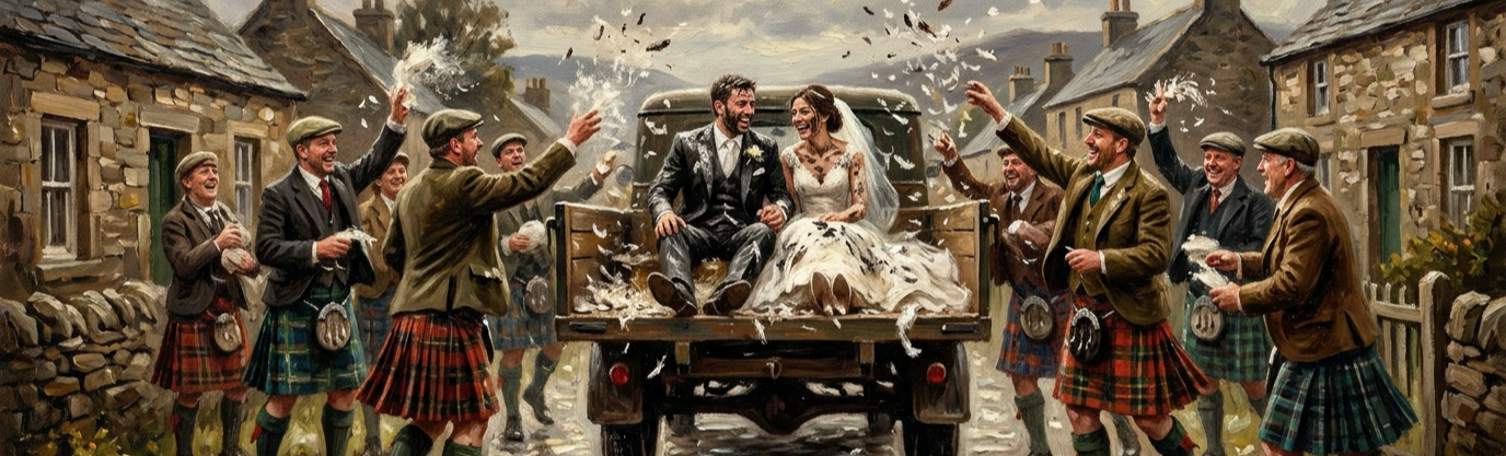 What happens to brides and grooms during Scotland's messy 'blackening' ritual?
