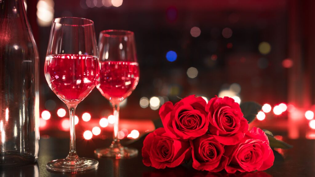 Valentine's Day Glasses and Roses